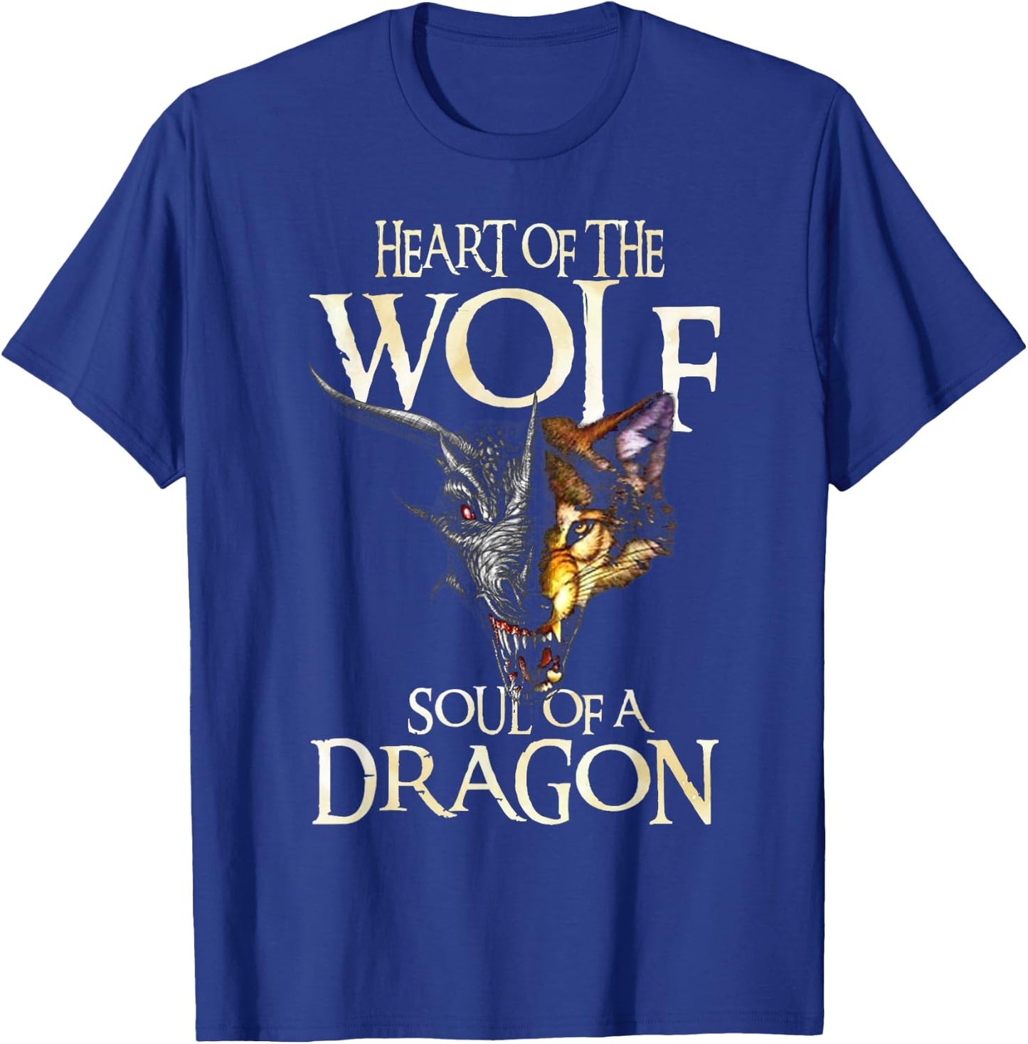 Heart Of The Wolf Soul Of A Dragon Dragon Lovers Gift T-Shirt - T-Shirt | Royal