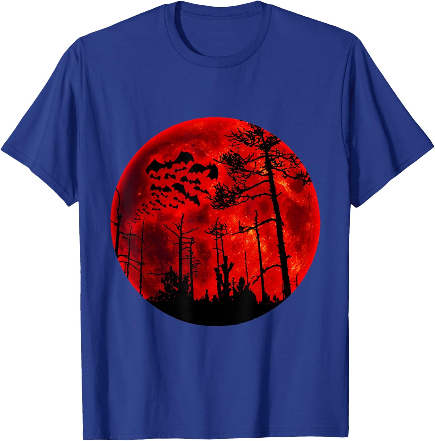 Grunge Bats Flying Gothic Blood Red Moon T-Shirt - T-Shirt | Royal