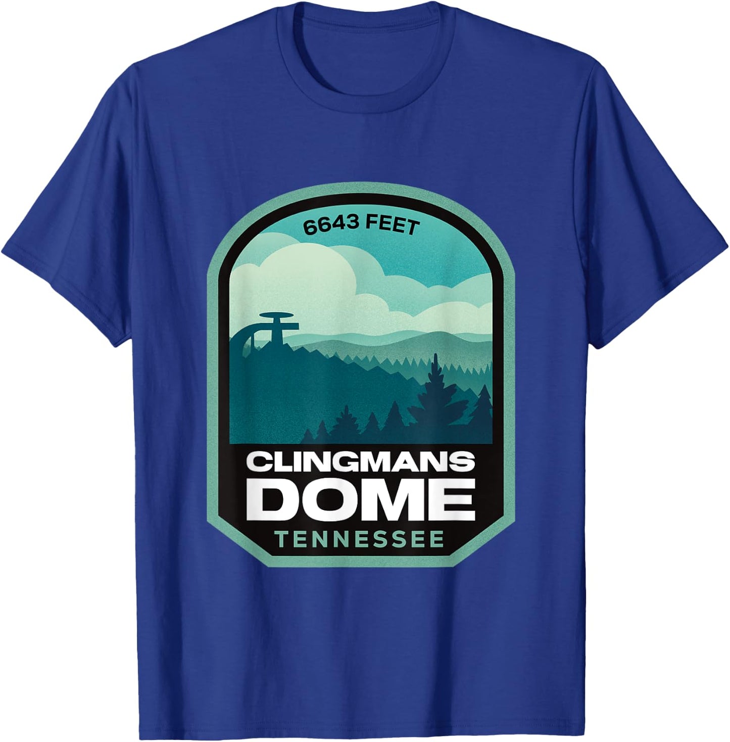 Clingmans Dome Smoky Mountains Tennessee T-Shirt - T-Shirt | Royal