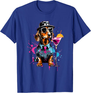 Martini Cocktail Lover Dachshund Cocktail Weenies Dachshund T-Shirt - T-Shirt | Royal