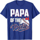 Papa of Rookie 1 Years old Team 1st Birthday Baseball T-Shirt - T-Shirt | Royal