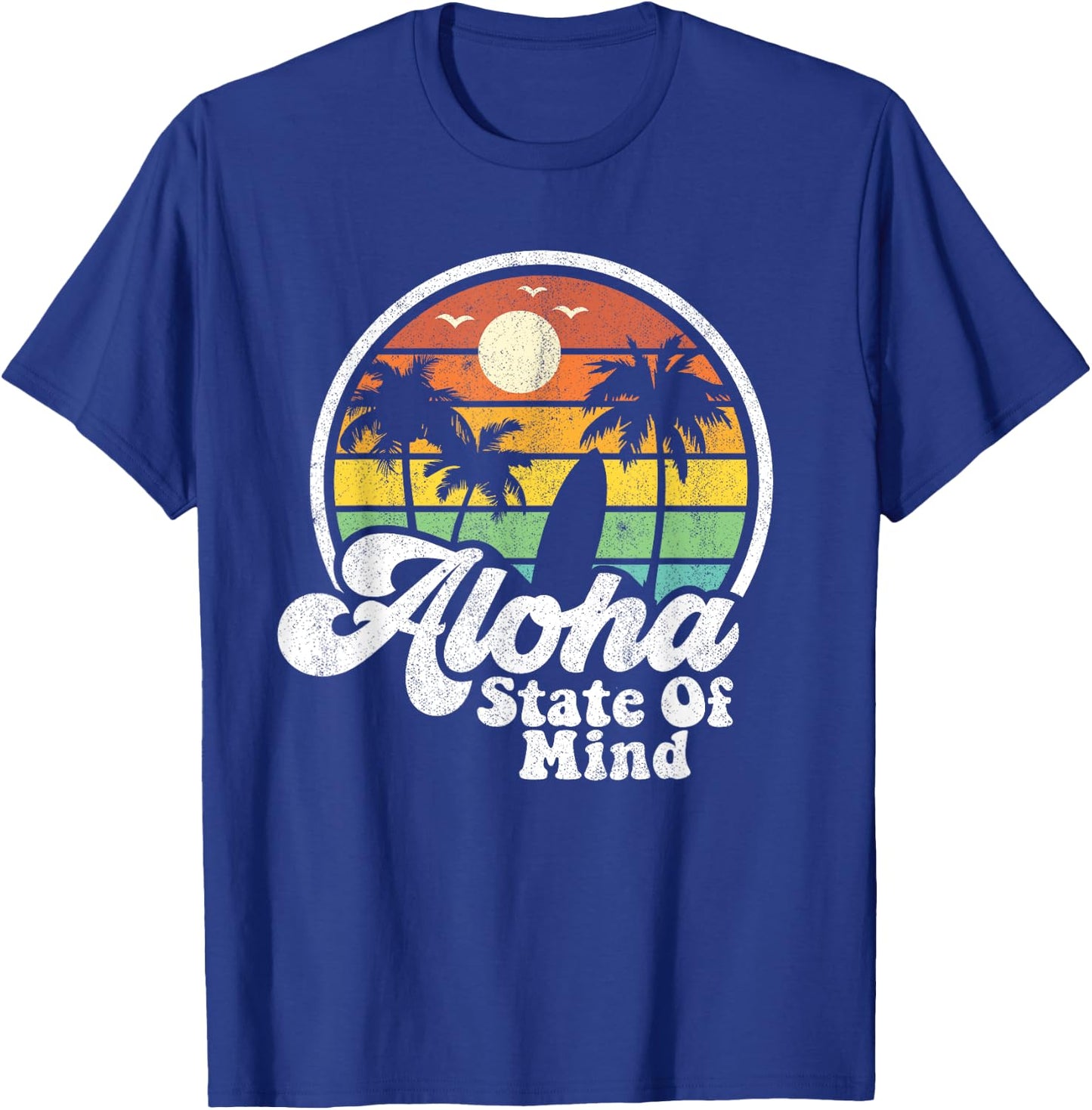 Vintage Hawaii Aloha State Hawaiian Beach Surfing Surf Gift T-Shirt - T-Shirt | Royal