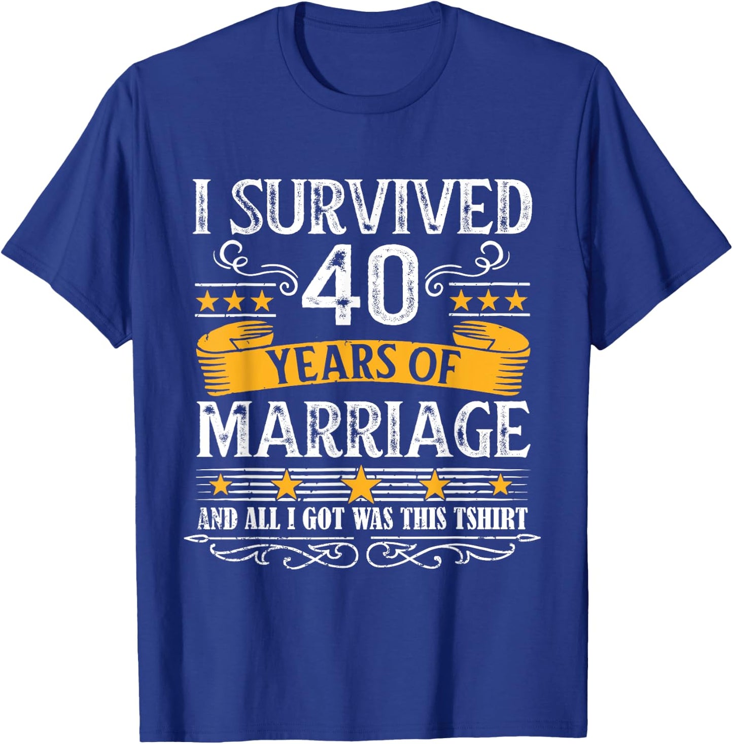 40th Wedding Anniversary shirt Couples Husband Wife 40 Years T-Shirt - T-Shirt | Royal