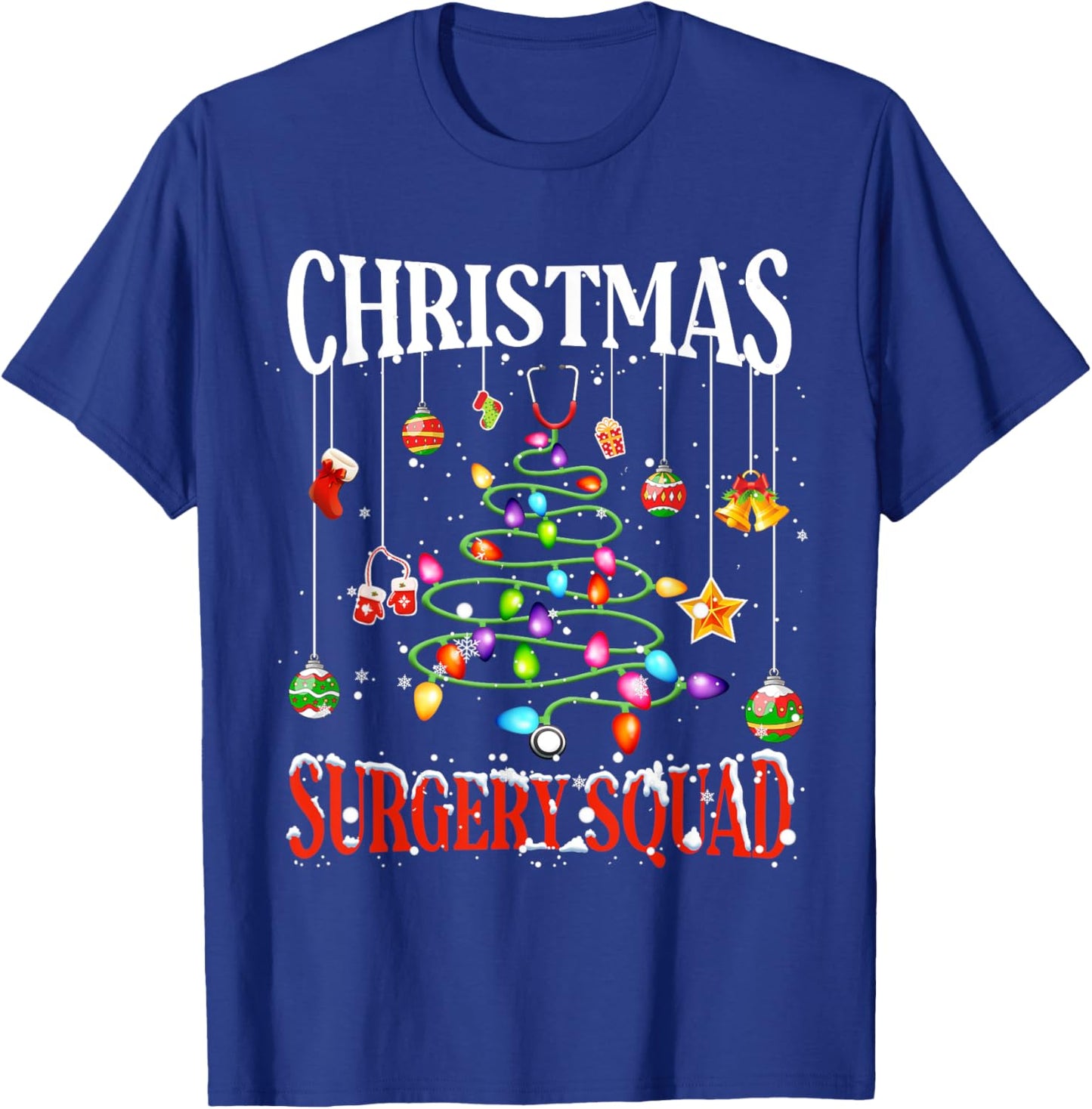 Christmas Surgery Squad Medical Surgical Nurse RN Xmas T-Shirt - T-Shirt | Royal