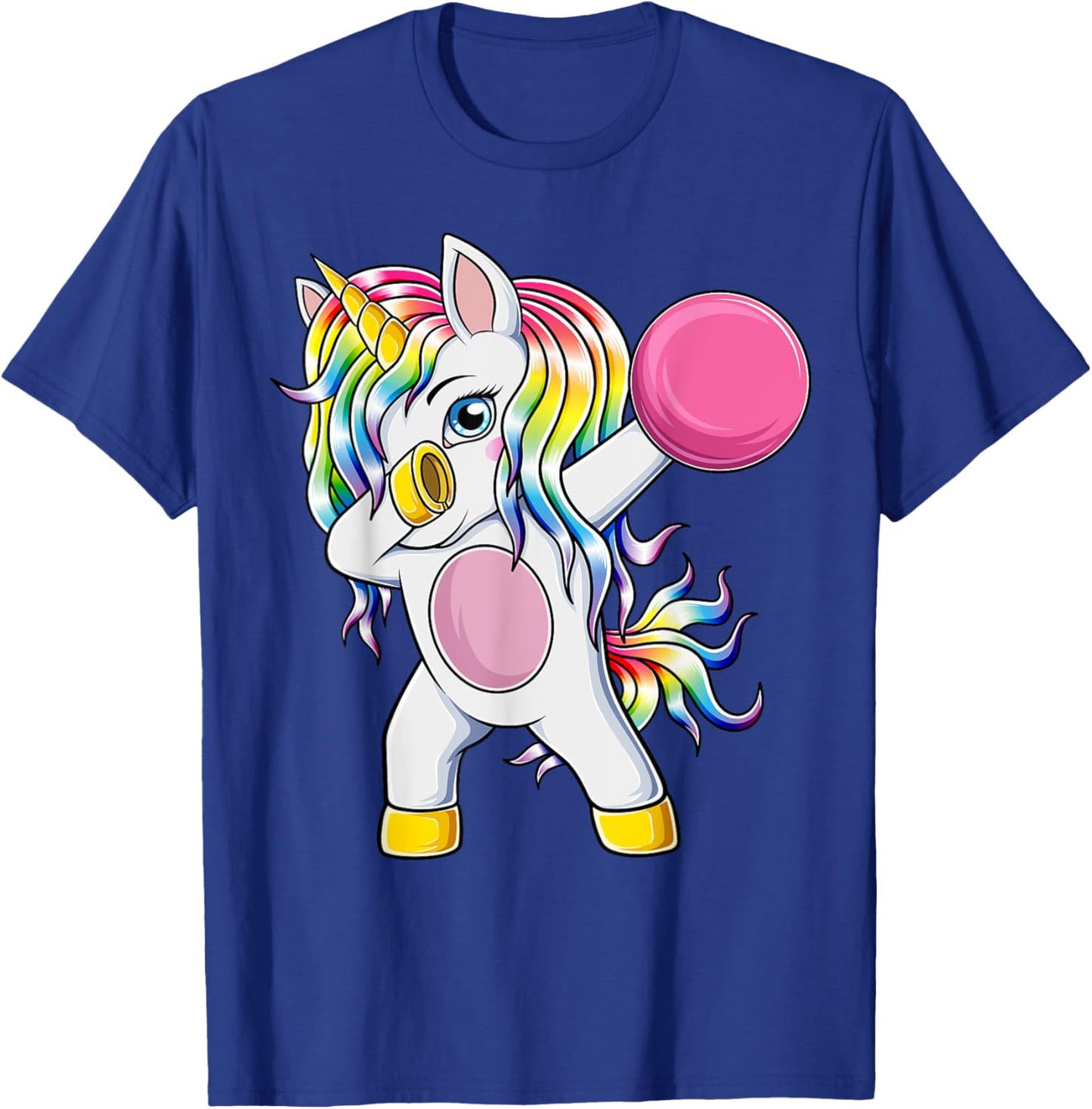 Cute Bowling Unicorn Dab Dance Dabbing Bowler Girls Kids T-Shirt - T-Shirt | Royal