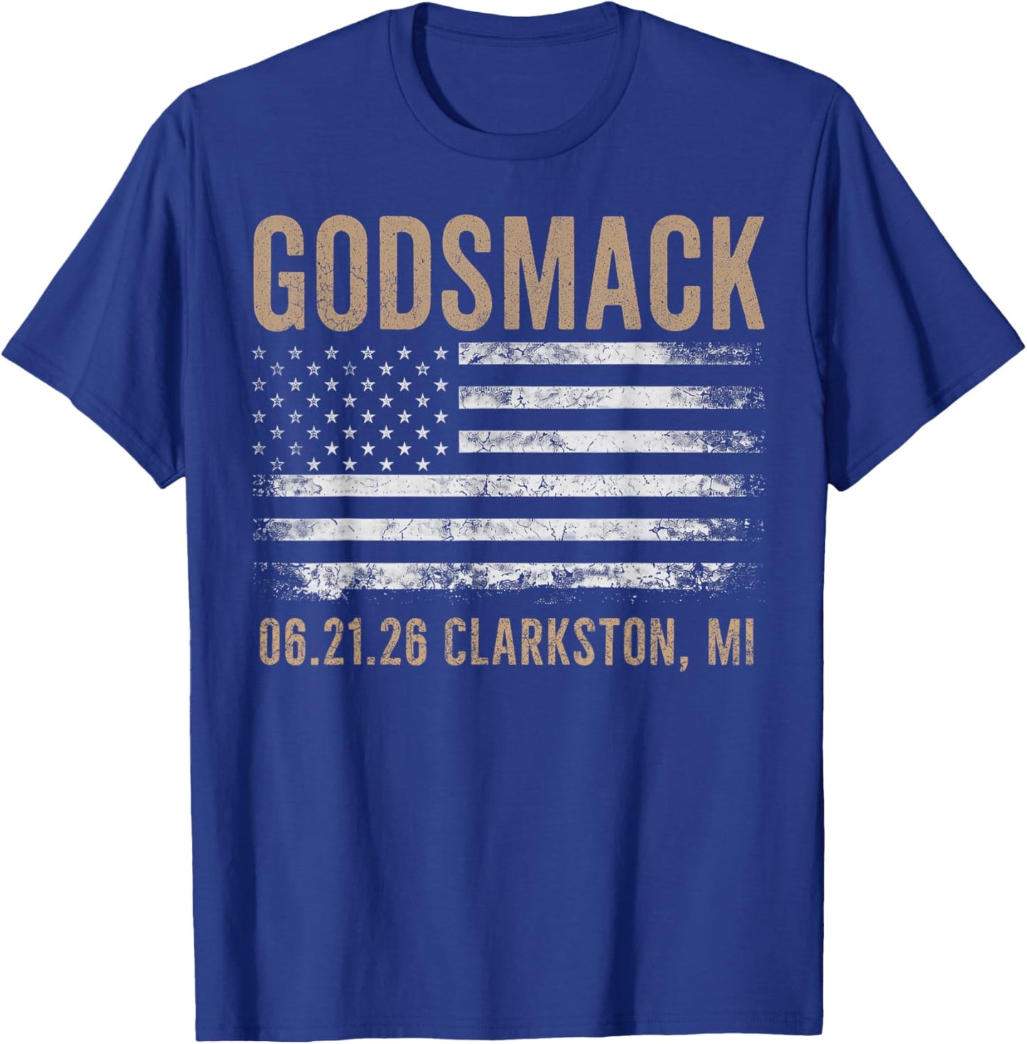 Godsmack The Rise of Rock 2026 Clarkston T-Shirt - T-Shirt | Royal