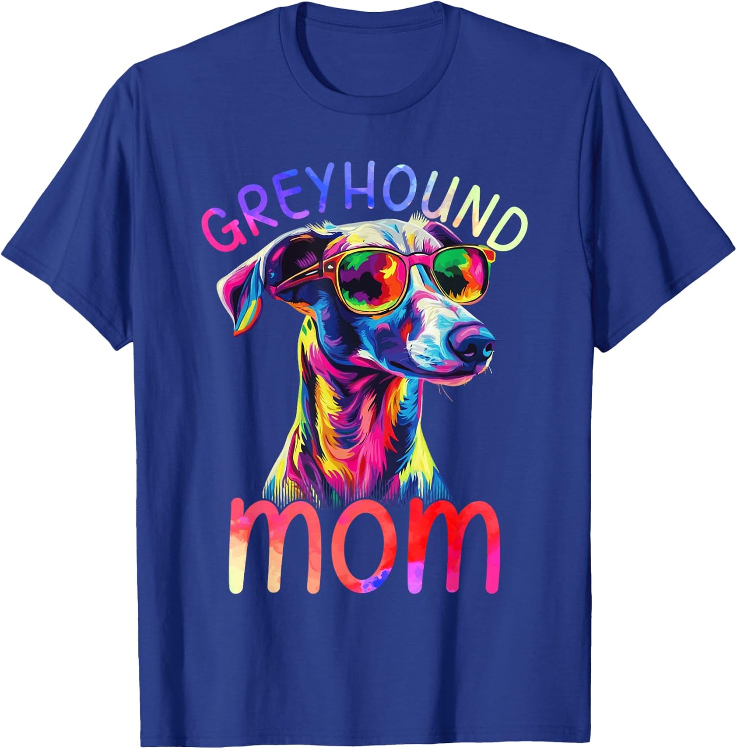 Greyhound Mom Colorful Pop Art Greyhound T-Shirt - T-Shirt | Royal