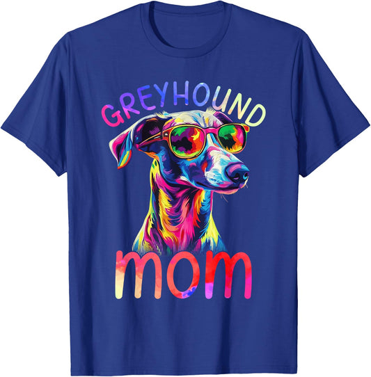 Greyhound Mom Colorful Pop Art Greyhound T-Shirt - T-Shirt | Royal
