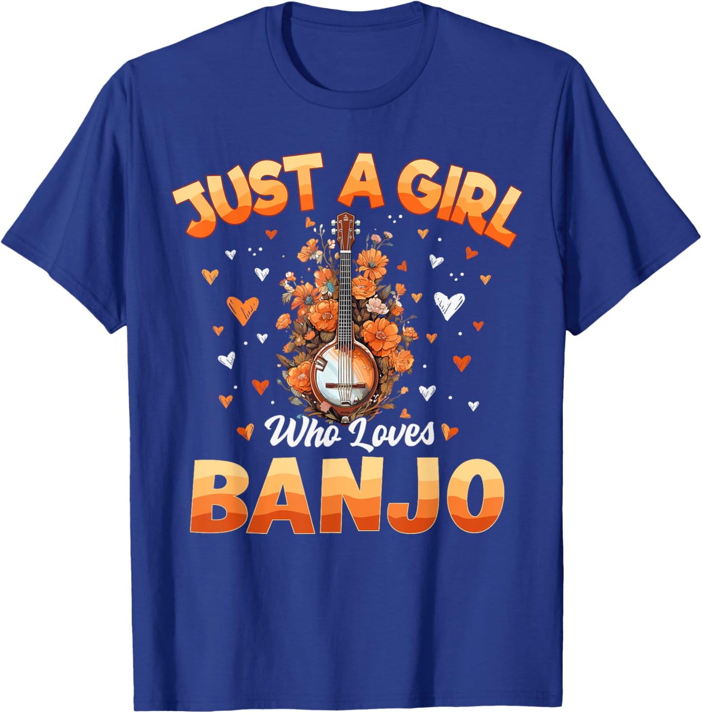 Banjo Music Girls Kids Women Just A Girl Who Loves Banjo T-Shirt - T-Shirt | Royal