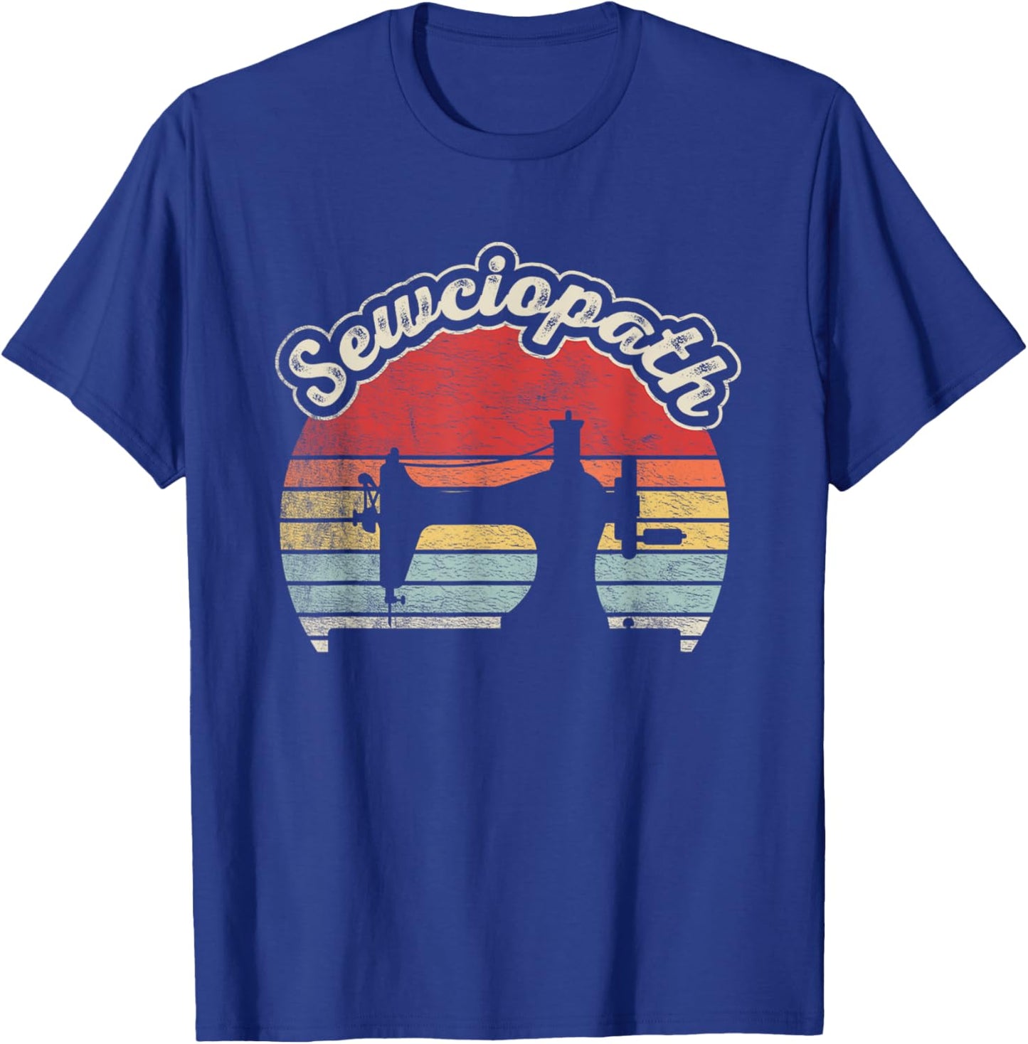 Vintage Sewciopath Funny Sewing Lover Quilter Sewing Machine T-Shirt - T-Shirt | Royal