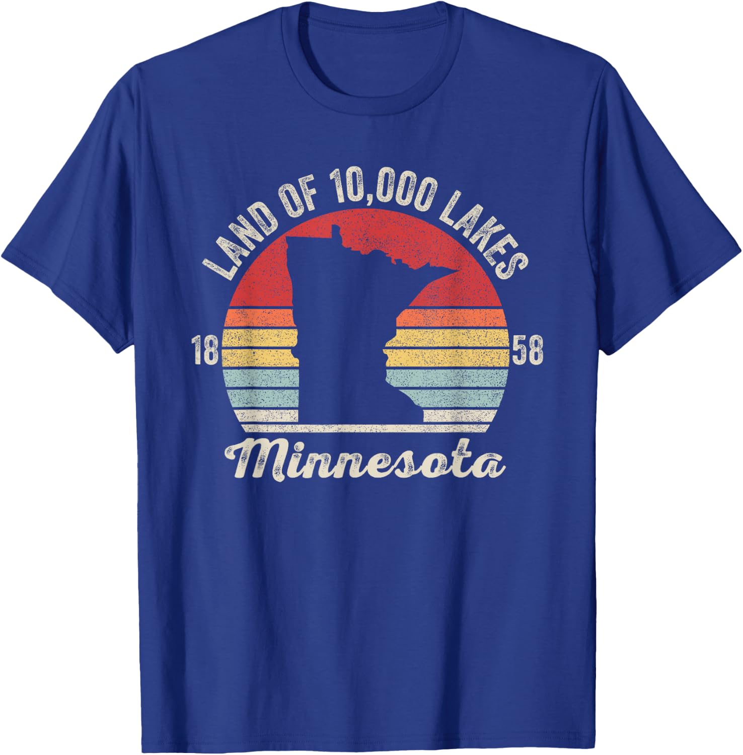 Catch Some Rays Vintage Retro Land of 10,000 Lakes 1858 Minnesota T-Shirt - T-Shirt | Royal