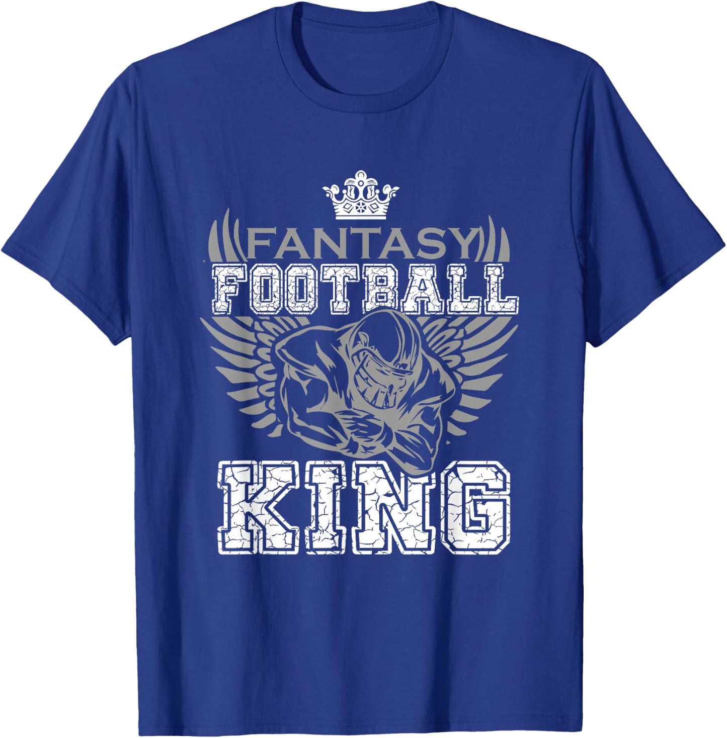 Fantasy Football King Funny Draft Day Champion Party Sports T-Shirt - T-Shirt | Royal