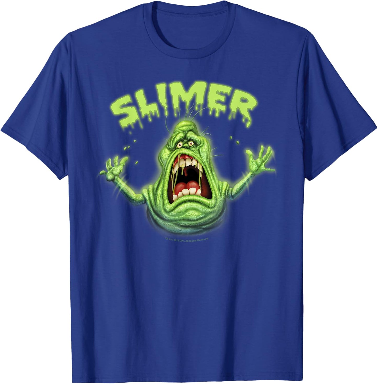 Ghostbusters Slimer Neon Portrait T-Shirt - T-Shirt | Royal