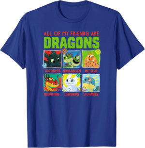 How to Train Your Dragon 3 Hidden World Dragon Friends T-Shirt - T-Shirt | Royal