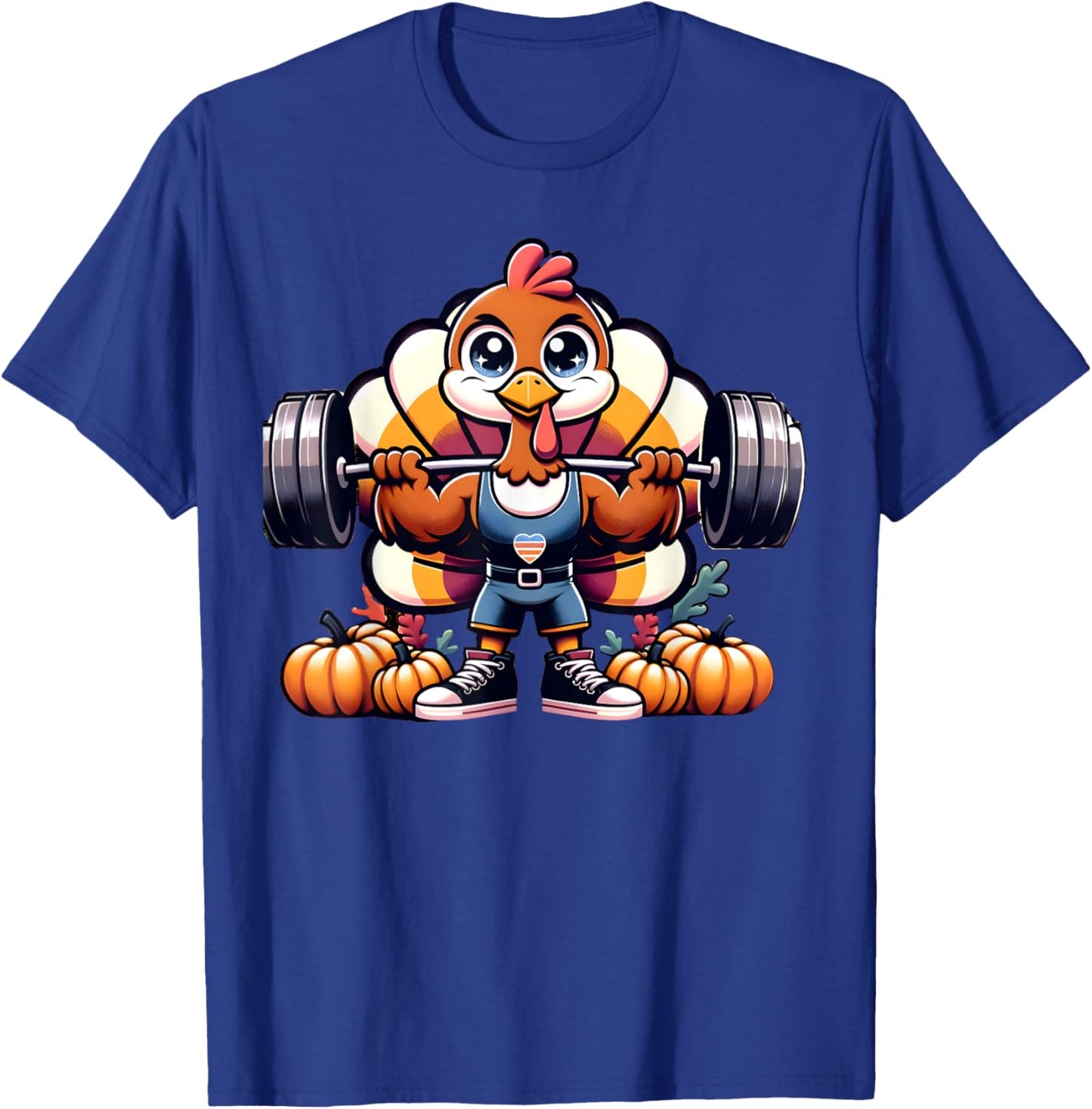 Funny Turkey Today is Leg Day Thanksgiving Weightlifting T-Shirt - T-Shirt | Royal