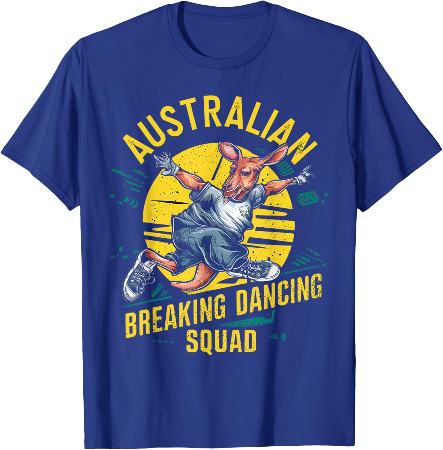 Funny Australian Break Dancing Squad Kangaroo T-Shirt - T-Shirt | Royal