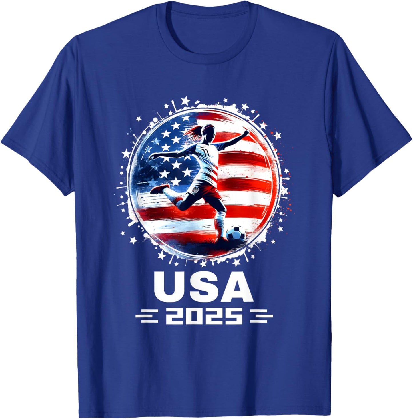 Soccer American Flag Soccer Apparel Soccer 2025 T-Shirt - T-Shirt | Royal