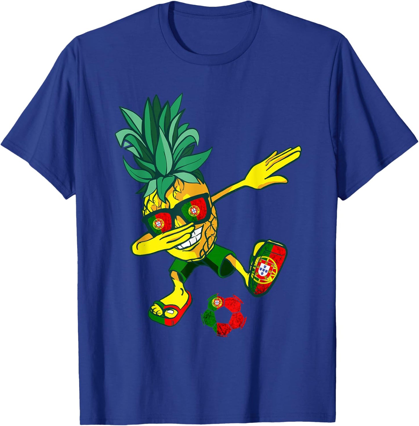 Portugal Portuguese Soccer Player Pineapple Portuguese Flag T-Shirt - T-Shirt | Royal