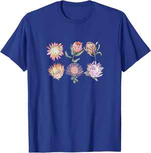 Protea Flower Botanical | Floral Nature T-Shirt - T-Shirt | Royal
