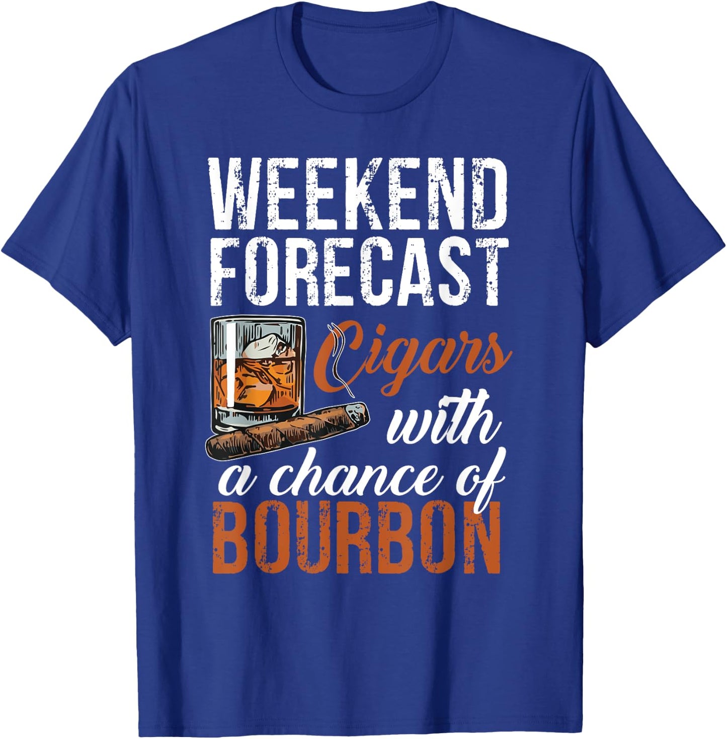 Cool Shirt For Cigars And Bourbon Lover Grandpa Men's Black Small Modern Letter Print T-Shirt - T-Shirt | Royal