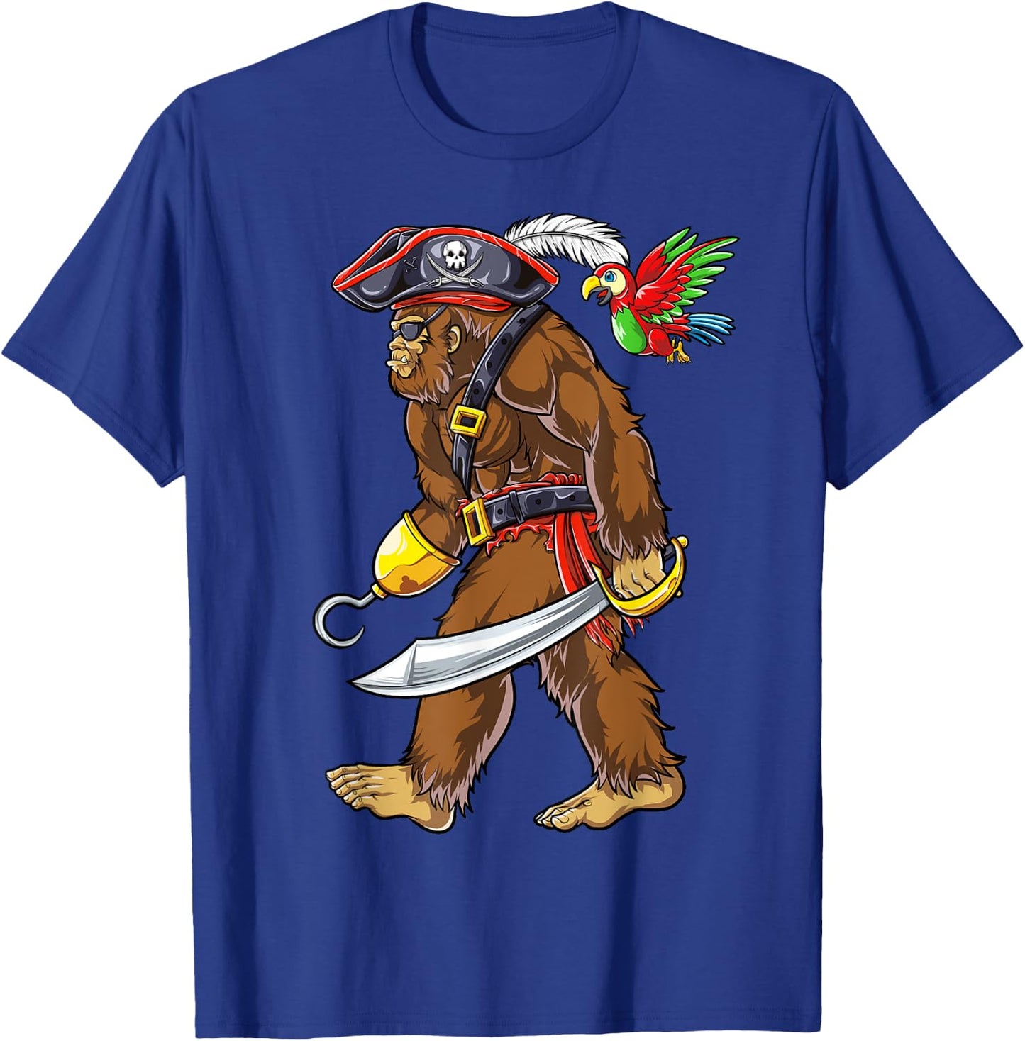 Bigfoot Pirate Jolly Roger Costume Men Kids Boys Sasquatch T-Shirt - T-Shirt | Royal