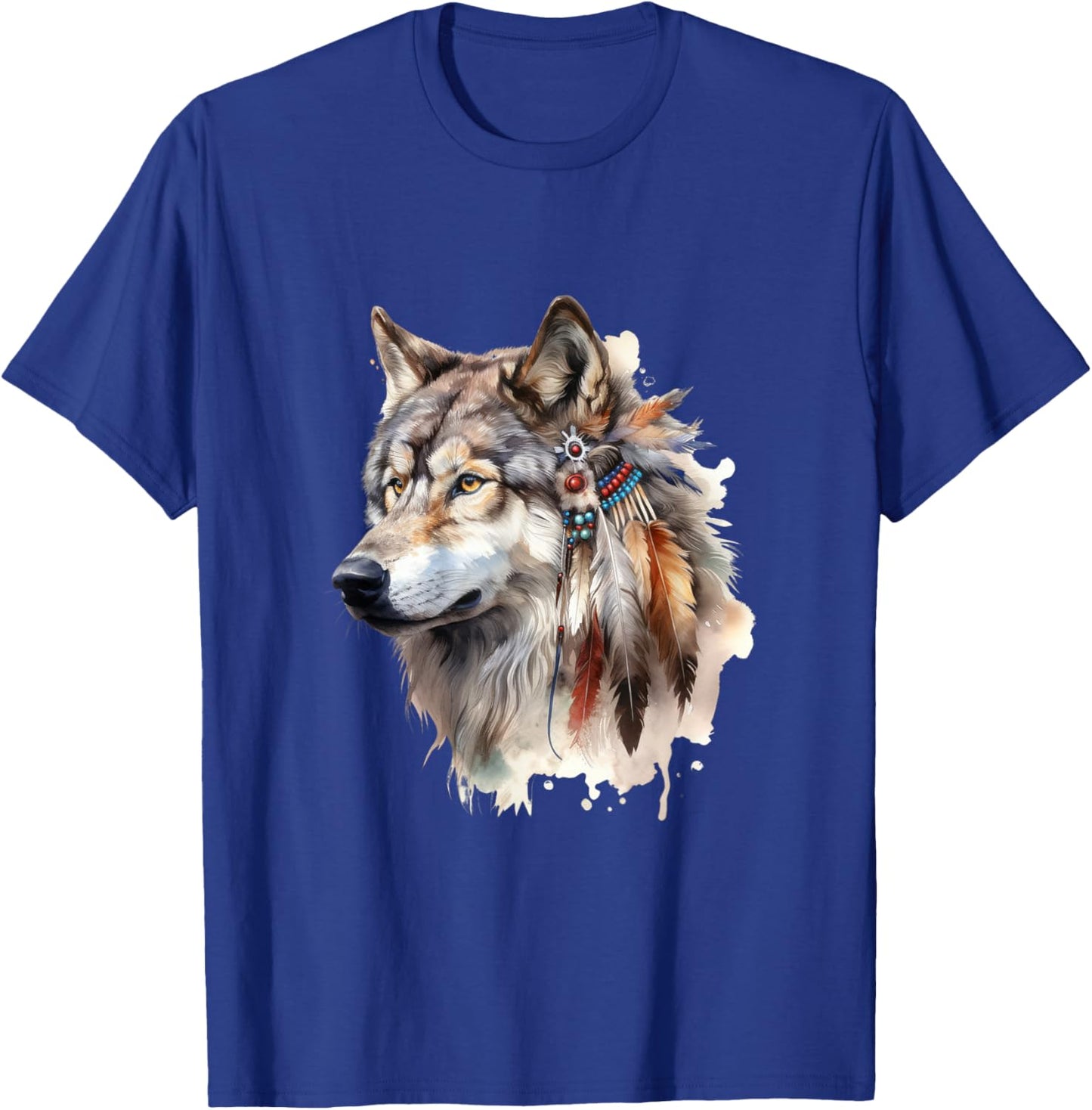 Native American Tribe Wolf T-Shirt - T-Shirt | Royal