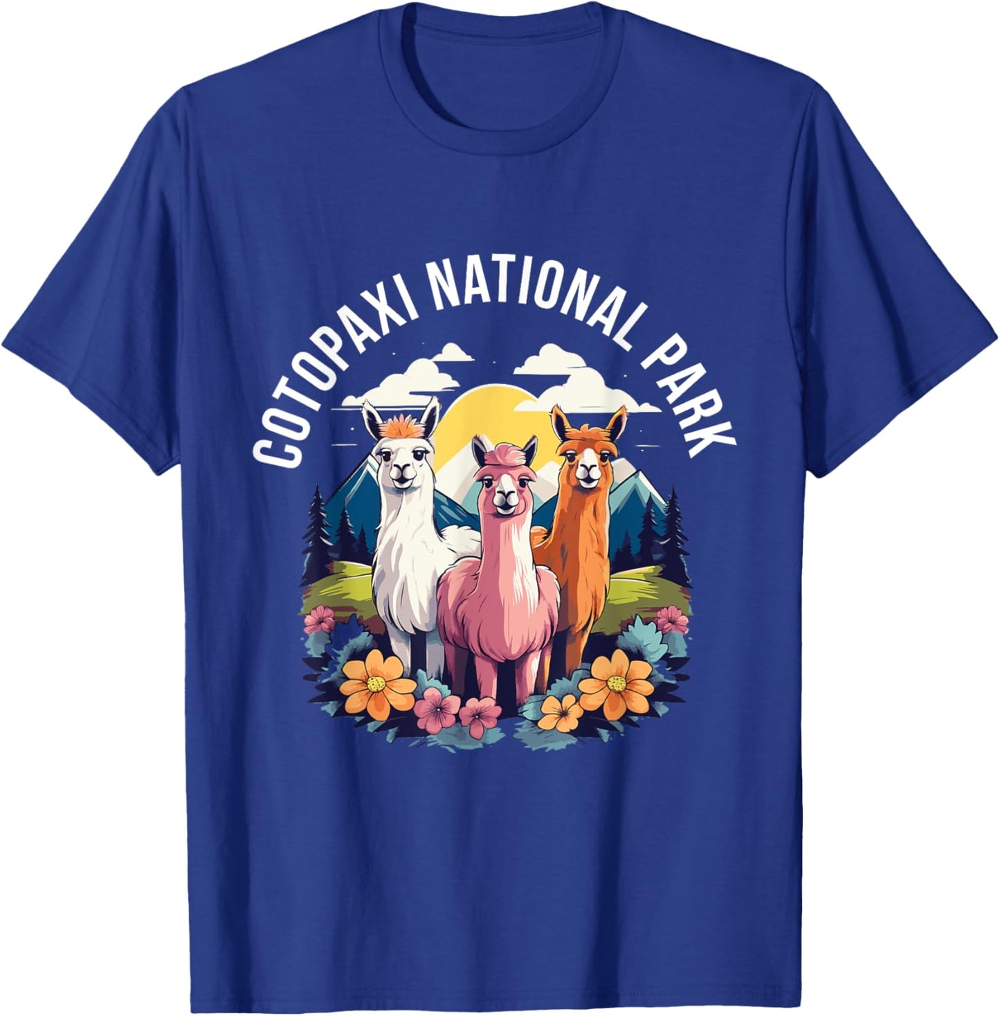 Cotopaxi National Park Cute Llama Gang Mountains Souvenir T-Shirt - T-Shirt | Royal