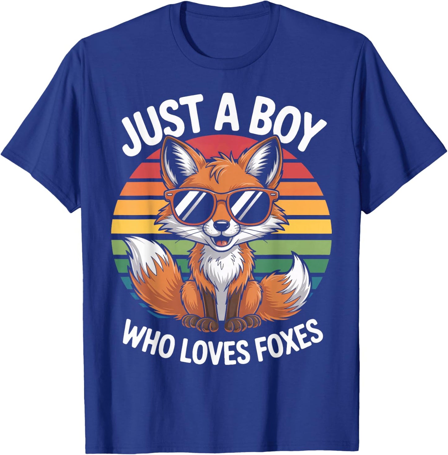 Just A Boy Who Loves Foxes Animal Enthusiast Fox Fan T-Shirt - T-Shirt | Royal