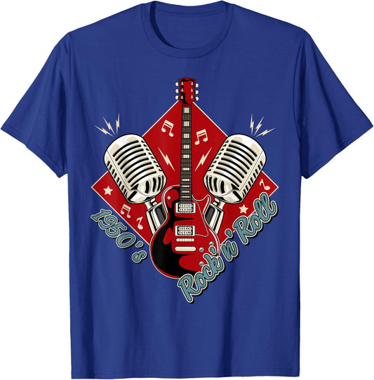 50s Rockabilly Clothing 1950s Sock Hop Swing Greaser Rocker T-Shirt - T-Shirt | Royal