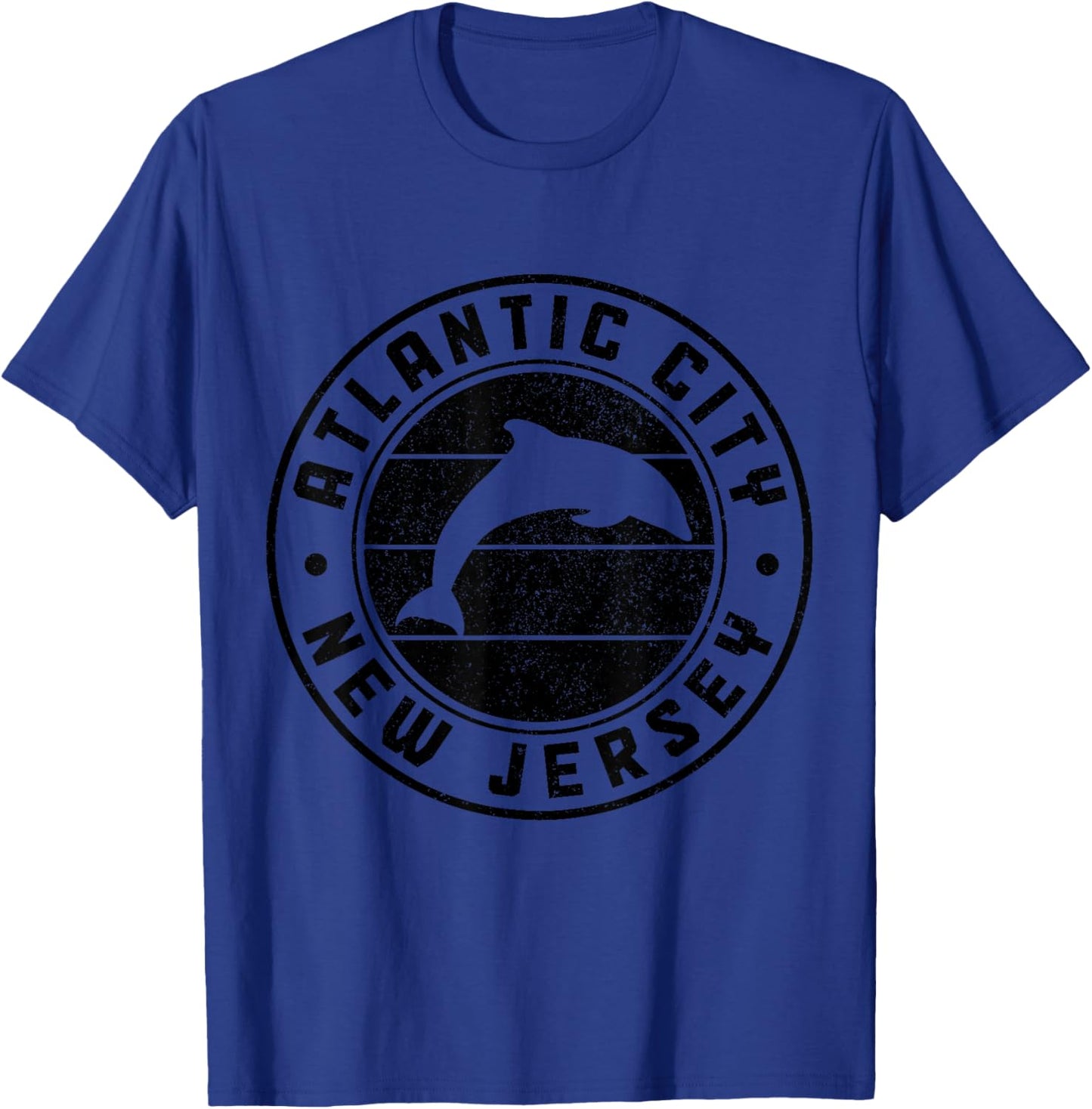 Atlantic City New Jersey NJ Dolphin Souvenir Vintage T-Shirt - T-Shirt | Royal