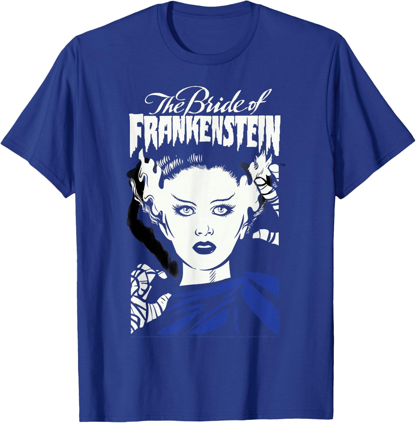 Universal Monsters The Bride Of Frankenstein Illustrated T-Shirt - T-Shirt | Royal