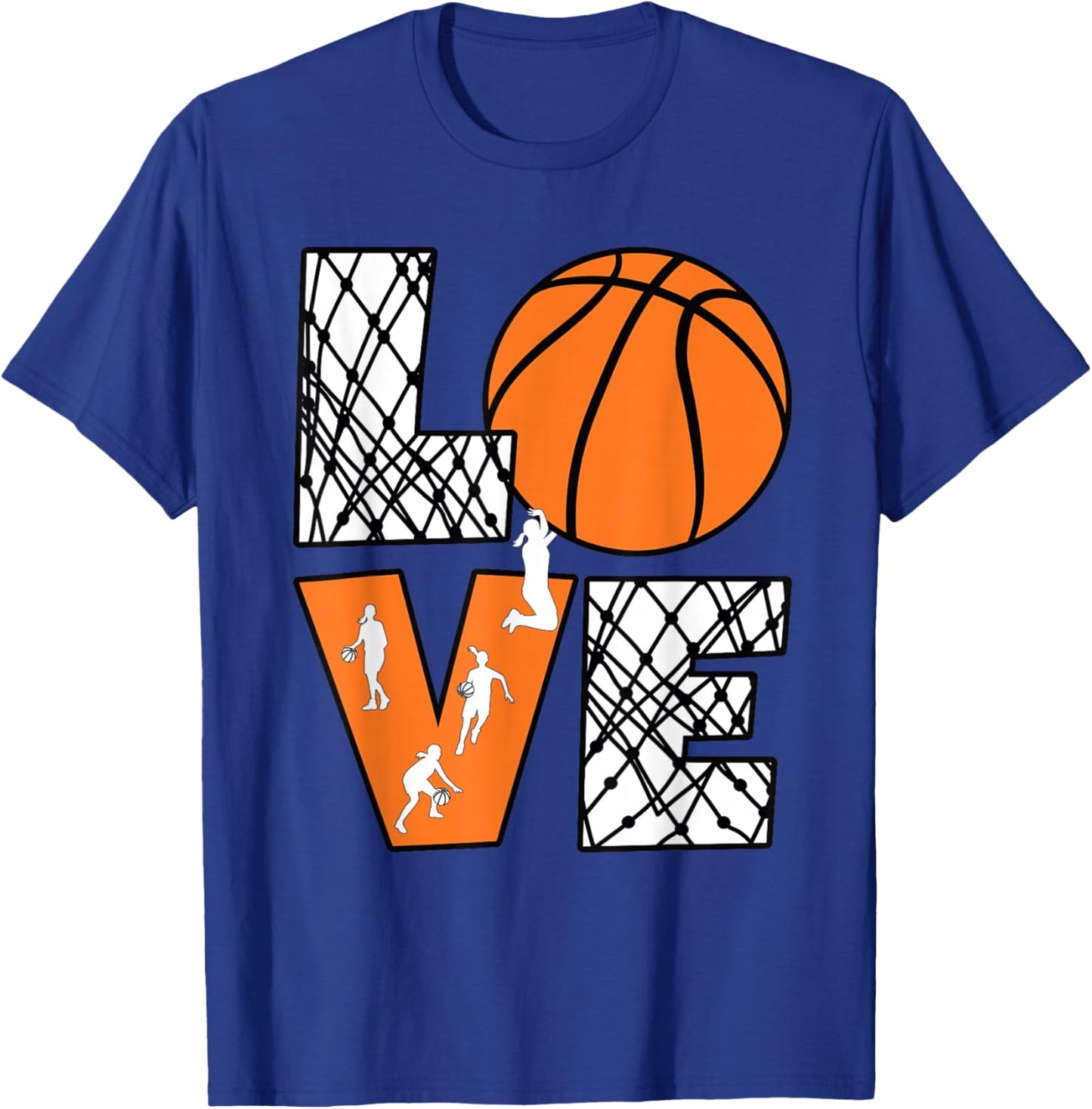 Love Basketball Cute Women Girls Basketball Lover T-Shirt - T-Shirt | Royal