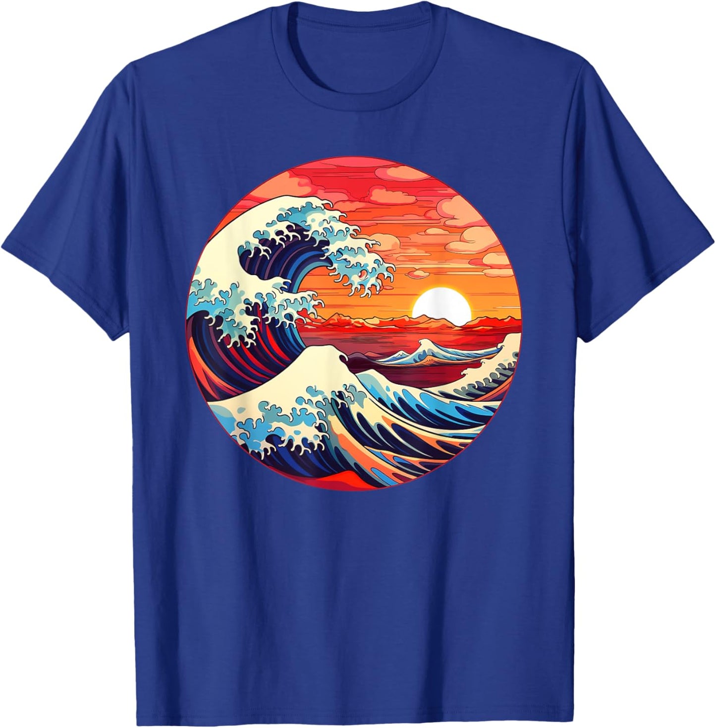 Great Art Aesthetic Tsunami boys Wave off Kanagawa Japanese T-Shirt - T-Shirt | Royal