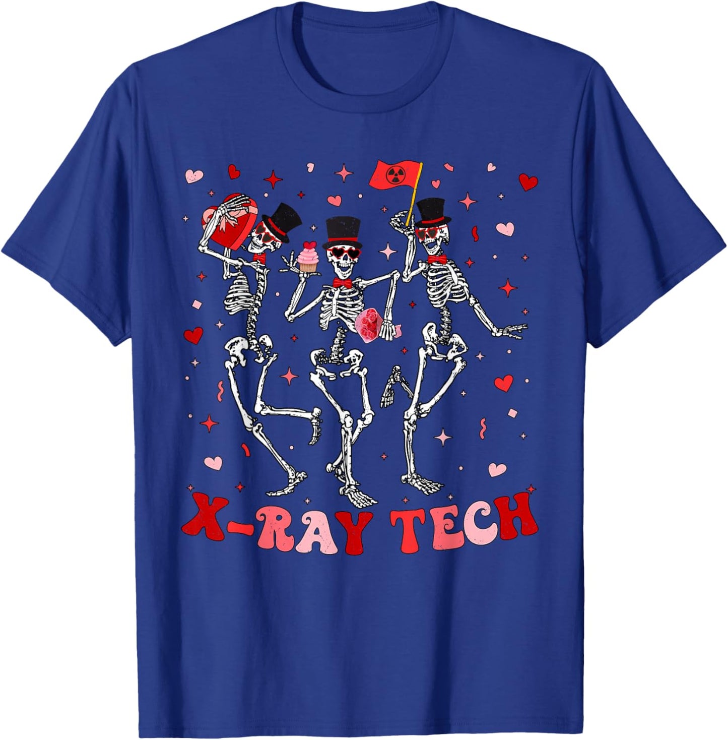 Dancing Skeleton Radiology Valentines RAD Tech X-ray Tech T-Shirt - T-Shirt | Royal