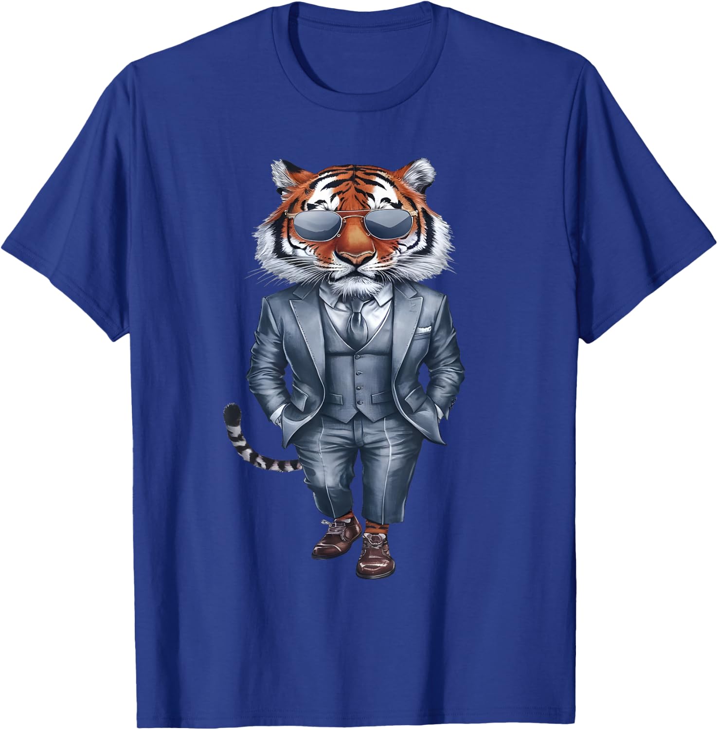 Tiger Men Woman Tiger in Suit Tiger T-Shirt - T-Shirt | Royal