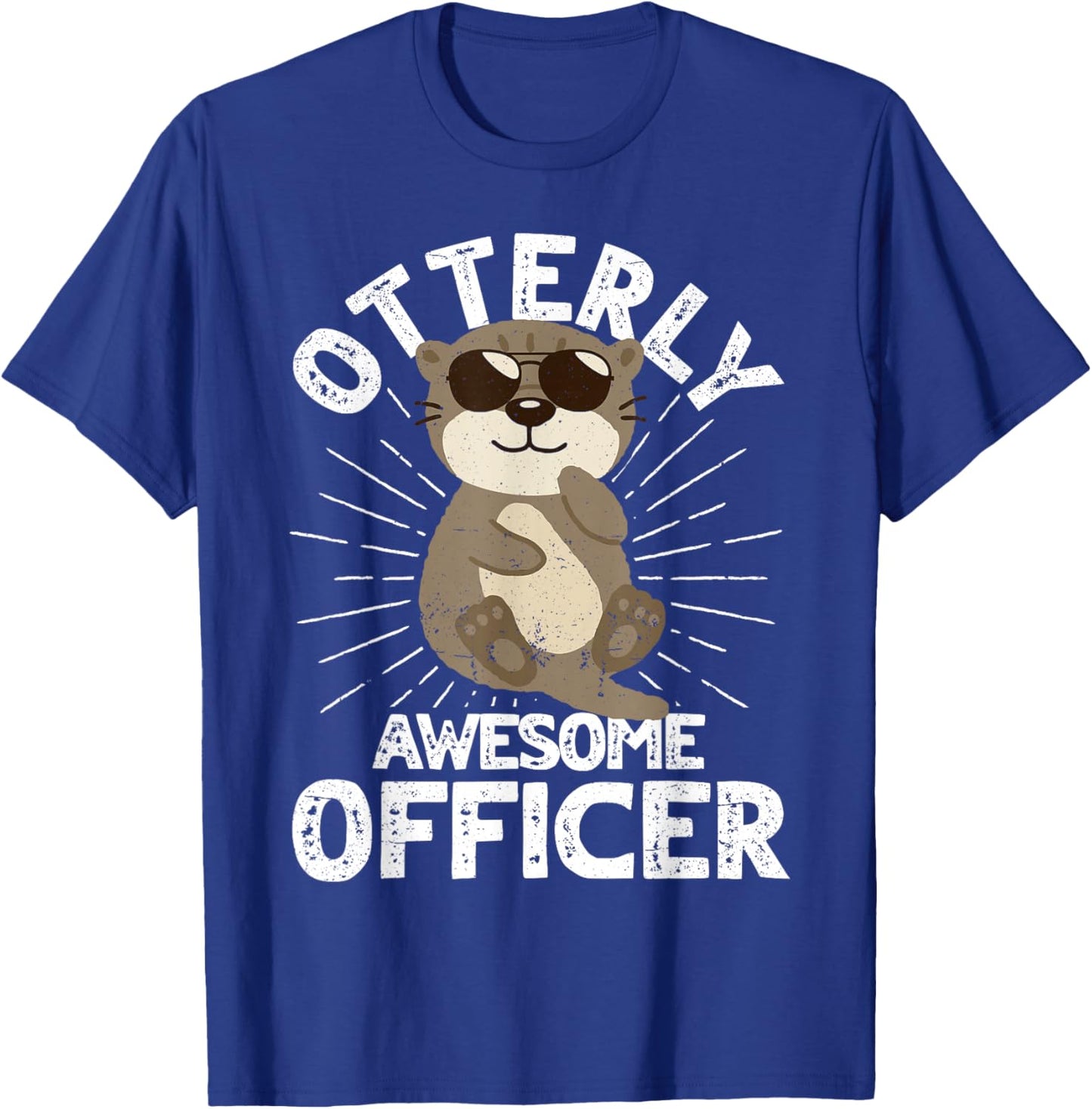 Funny Police Officer Otterly Awesome Officer Otter Cop T-Shirt - T-Shirt | Royal