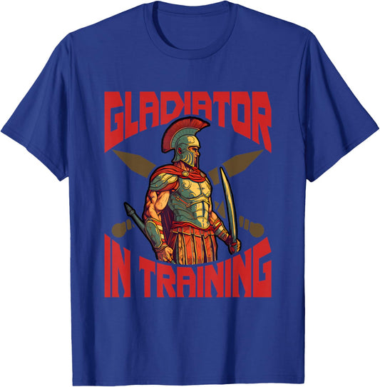 Gladiator in Training Workout Motivation Ancient Rome SPQR T-Shirt - T-Shirt | Royal