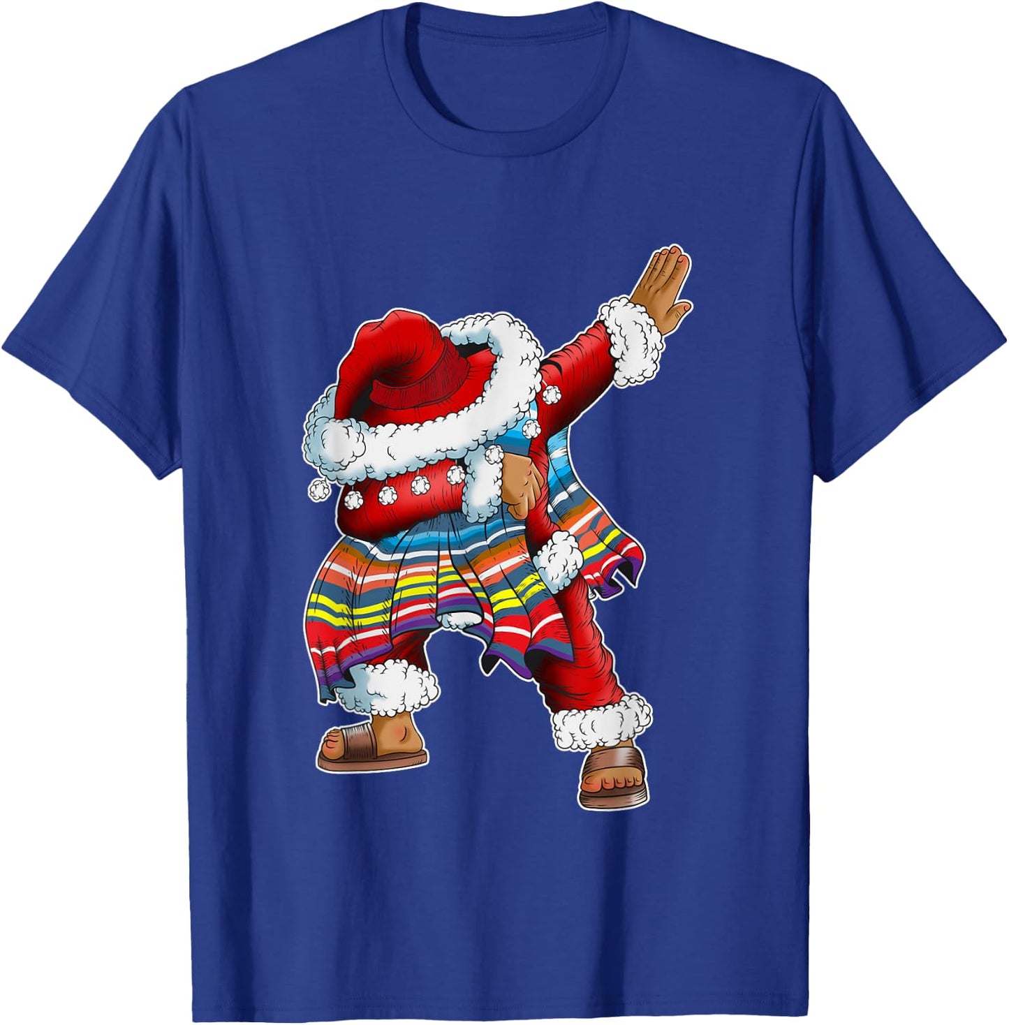 Dab Santa Claus With Mexican Poncho Is Dabbing T-Shirt - T-Shirt | Royal