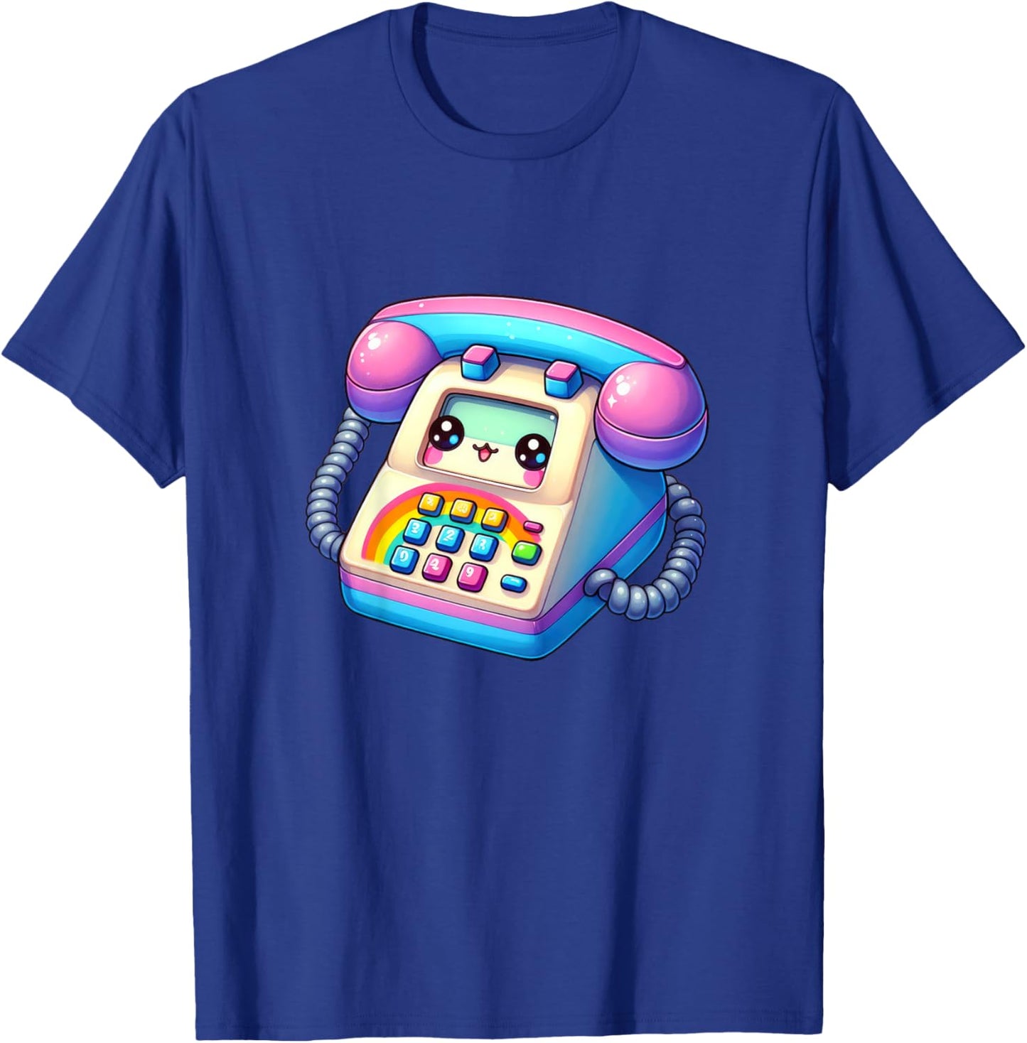 Kids Telephone Kawaii 90's Retro For Kids Boys Girls T-Shirt - T-Shirt | Royal
