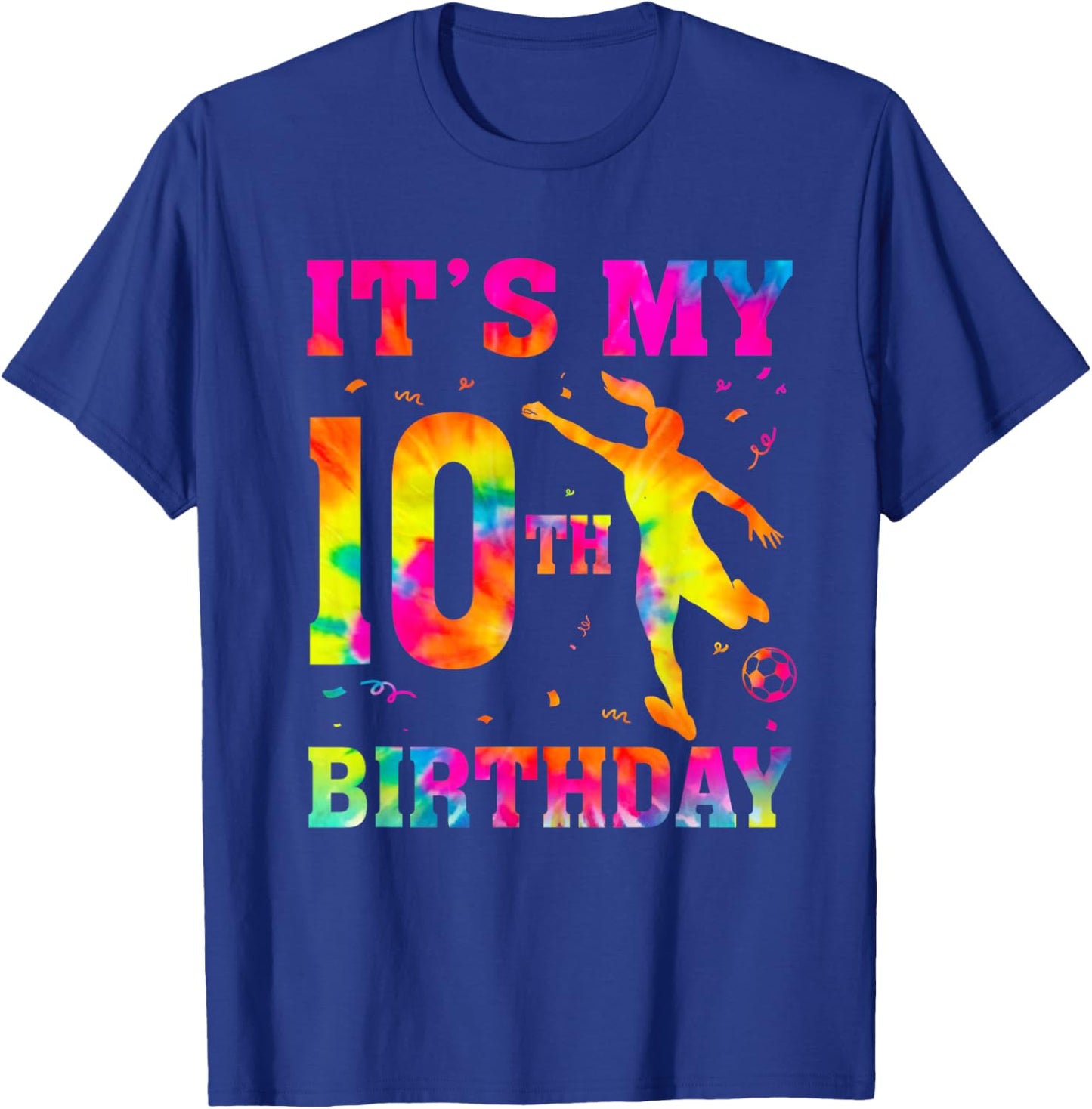 It's My 10th Birthday Soccer 10 Year Old Party Soccer Player T-Shirt - T-Shirt | Royal