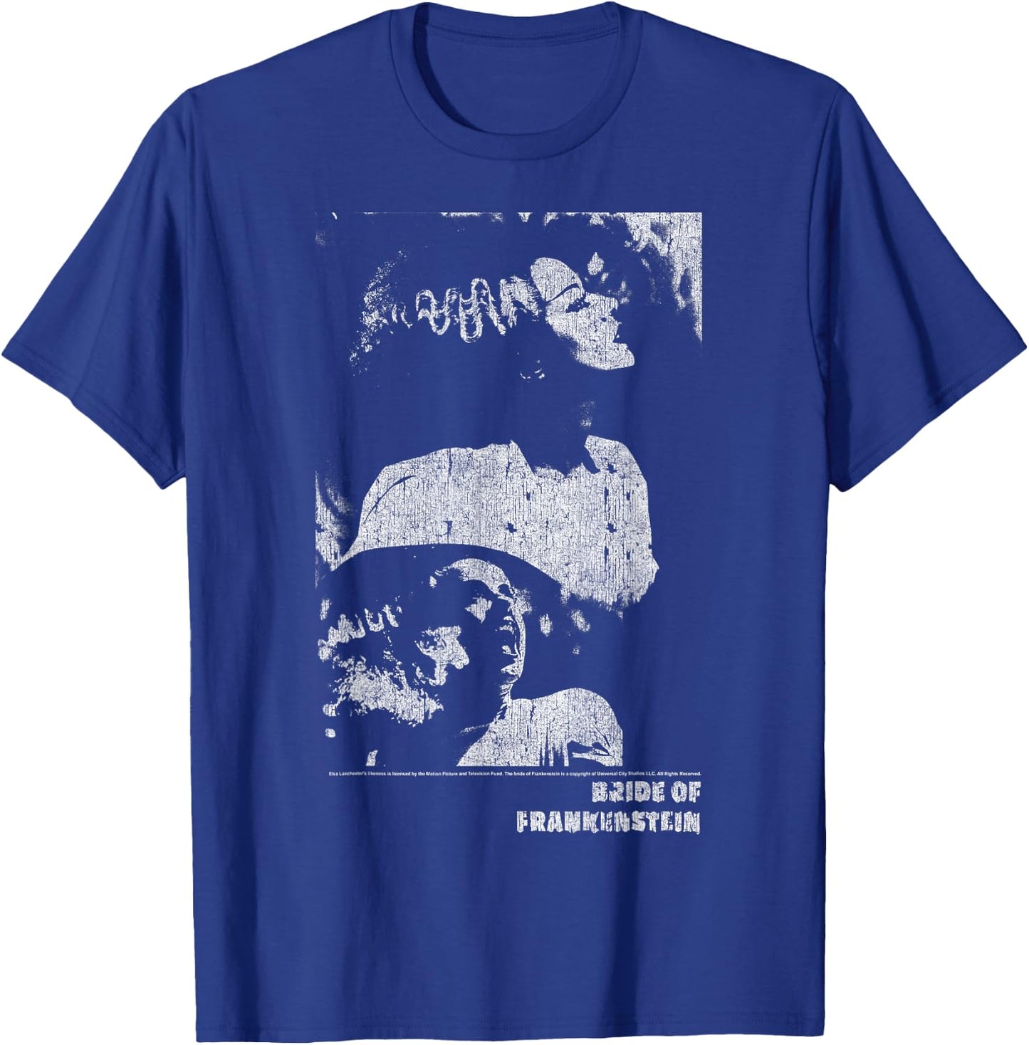 Universal Monsters The Bride Of Frankenstein Distressed T-Shirt - T-Shirt | Royal