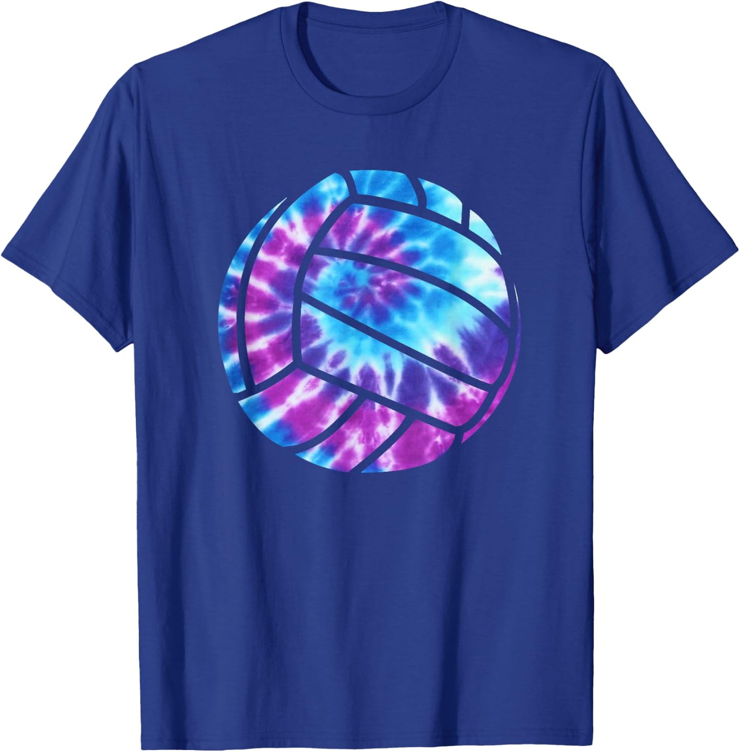 Volleyball Tie Dye Blue Purple Teenage Girls Practice T-Shirt - T-Shirt | Royal