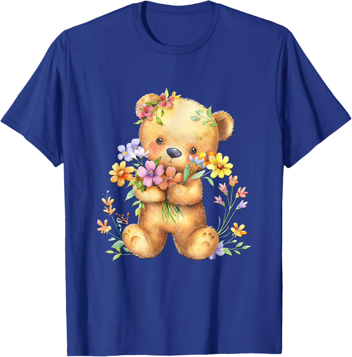 Baby Bear with Flowers Cute Lil Bears Snugglebear Daughter T-Shirt - T-Shirt | Royal