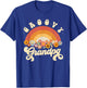 Groovy Grandpa Retro Rainbow Colorful Flowers Design T-Shirt - T-Shirt | Royal