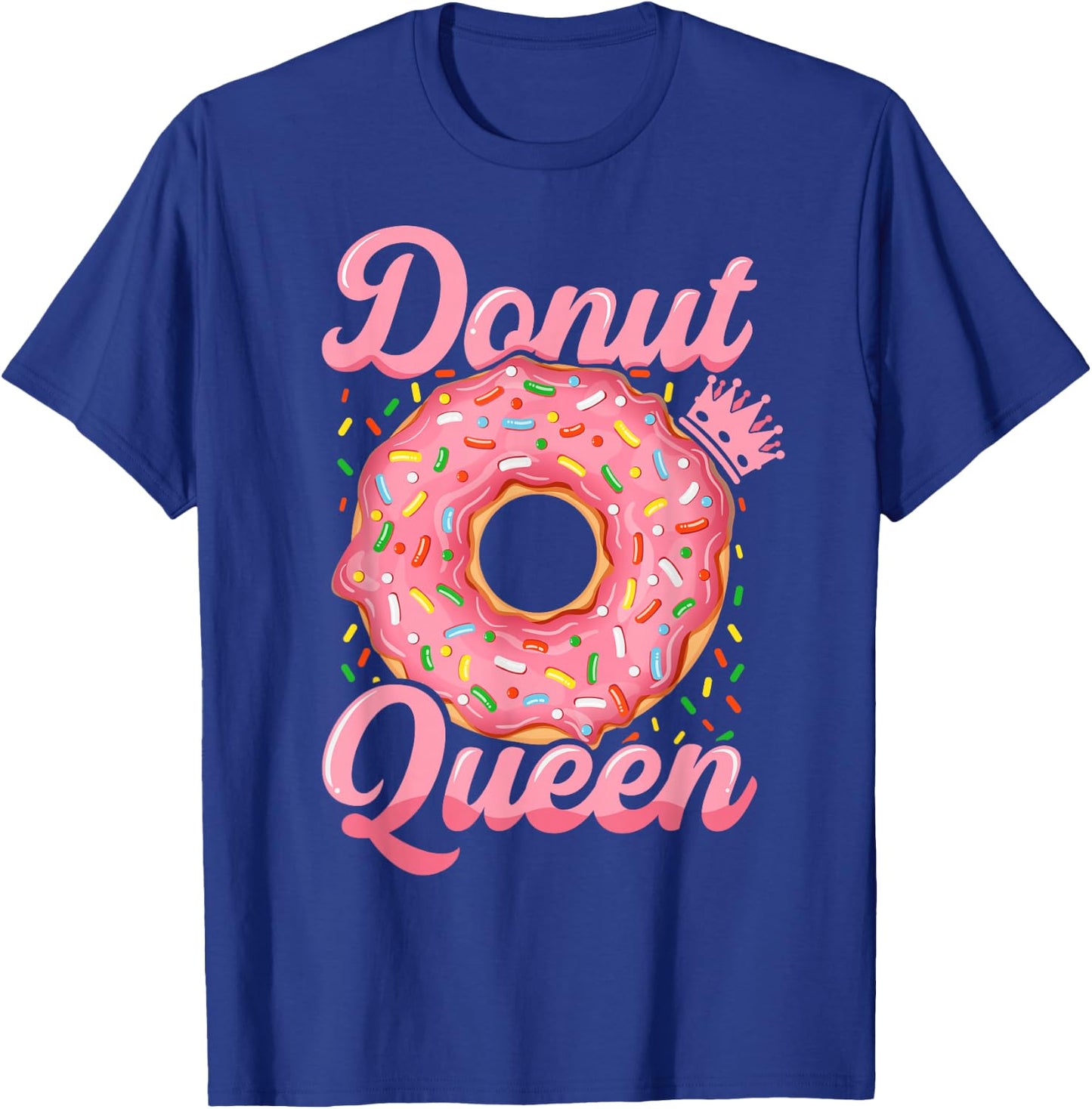 Donut lover funny donut queen with sprinkles donut design T-Shirt - T-Shirt | Royal