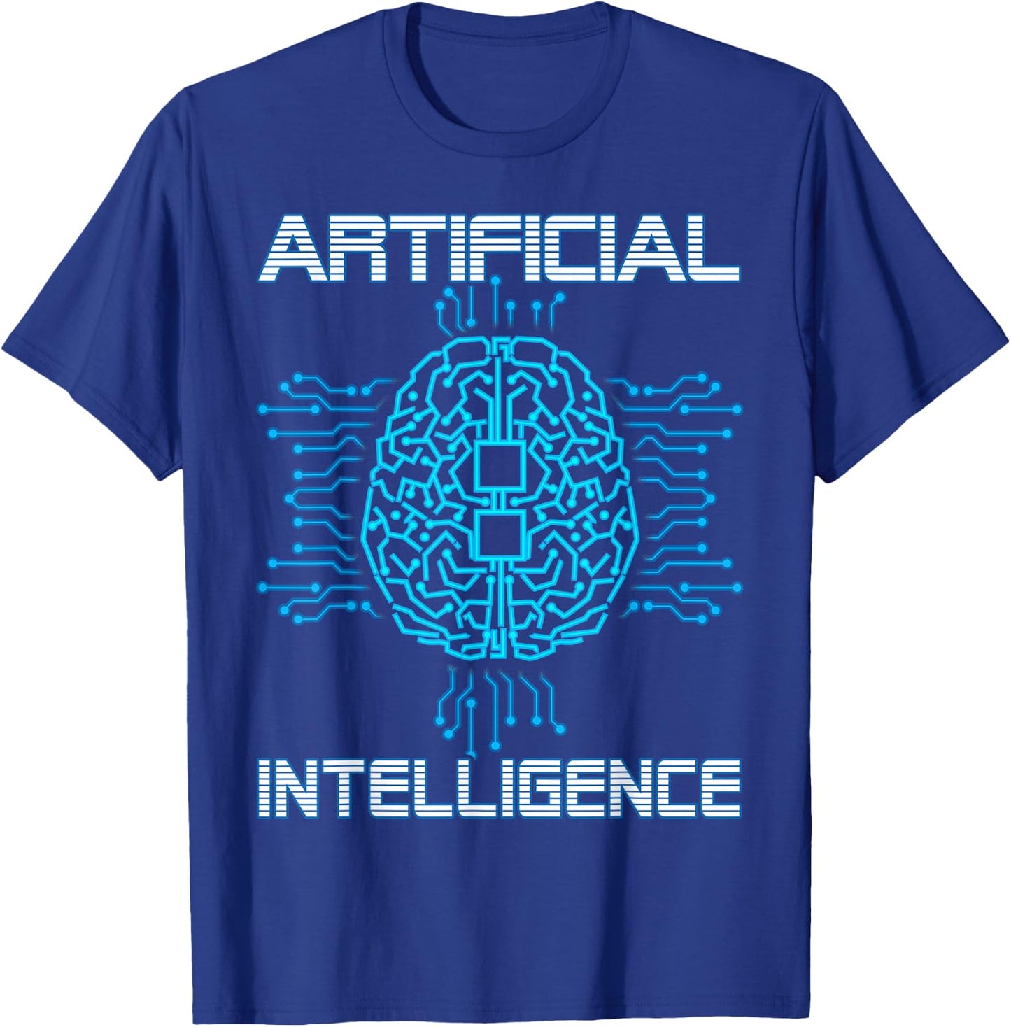 Artificial Intelligence Brain Digital Geek AI Nerd Funny T-Shirt - T-Shirt | Royal