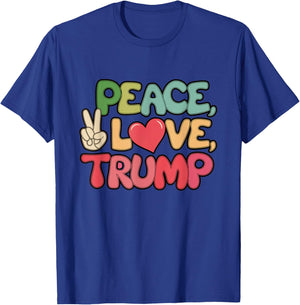 Peace Love Trump Donald Trump Retro Vintage US President T-Shirt - T-Shirt | Royal