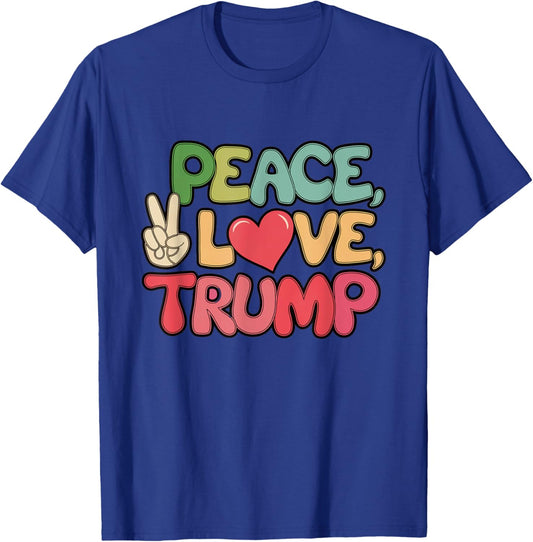 Peace Love Trump Donald Trump Retro Vintage US President T-Shirt - T-Shirt | Royal