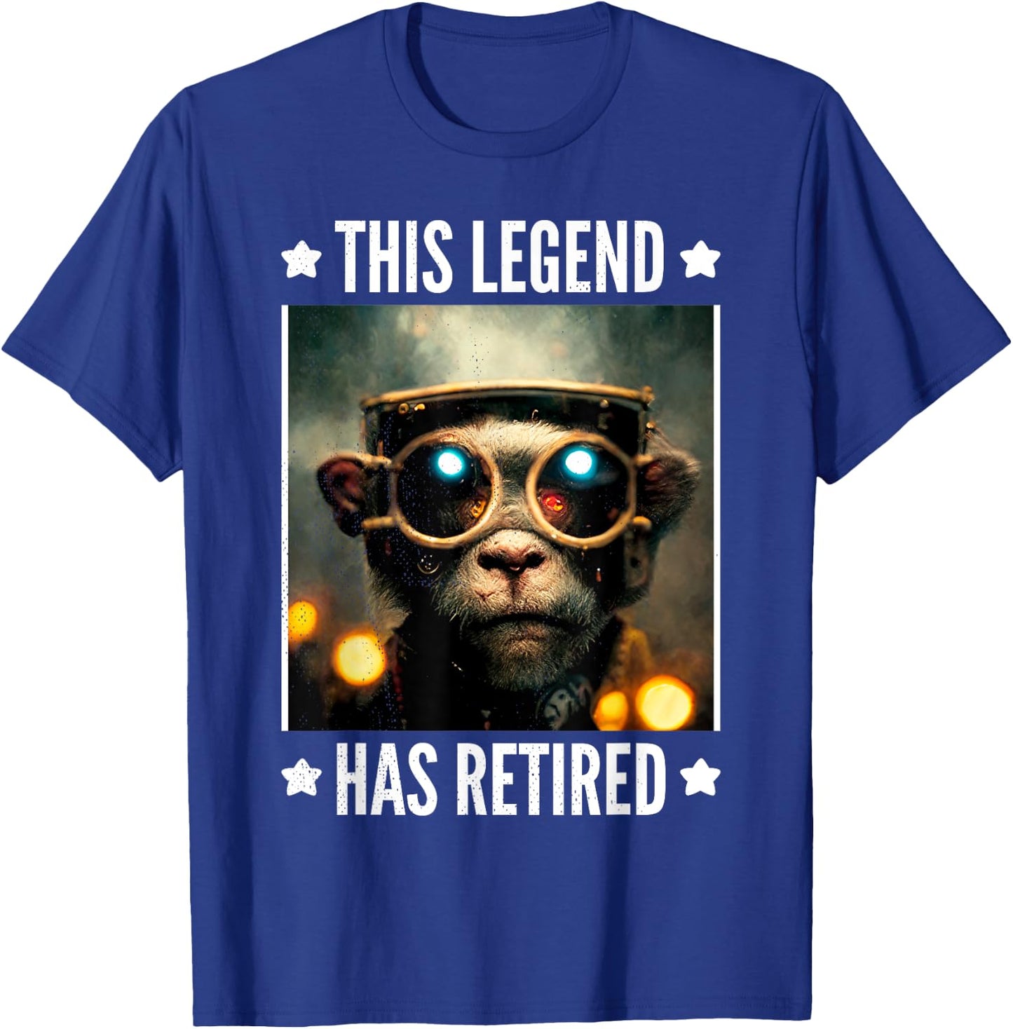 This legend has retired. Cool illustrated monkey. T-Shirt - T-Shirt | Royal