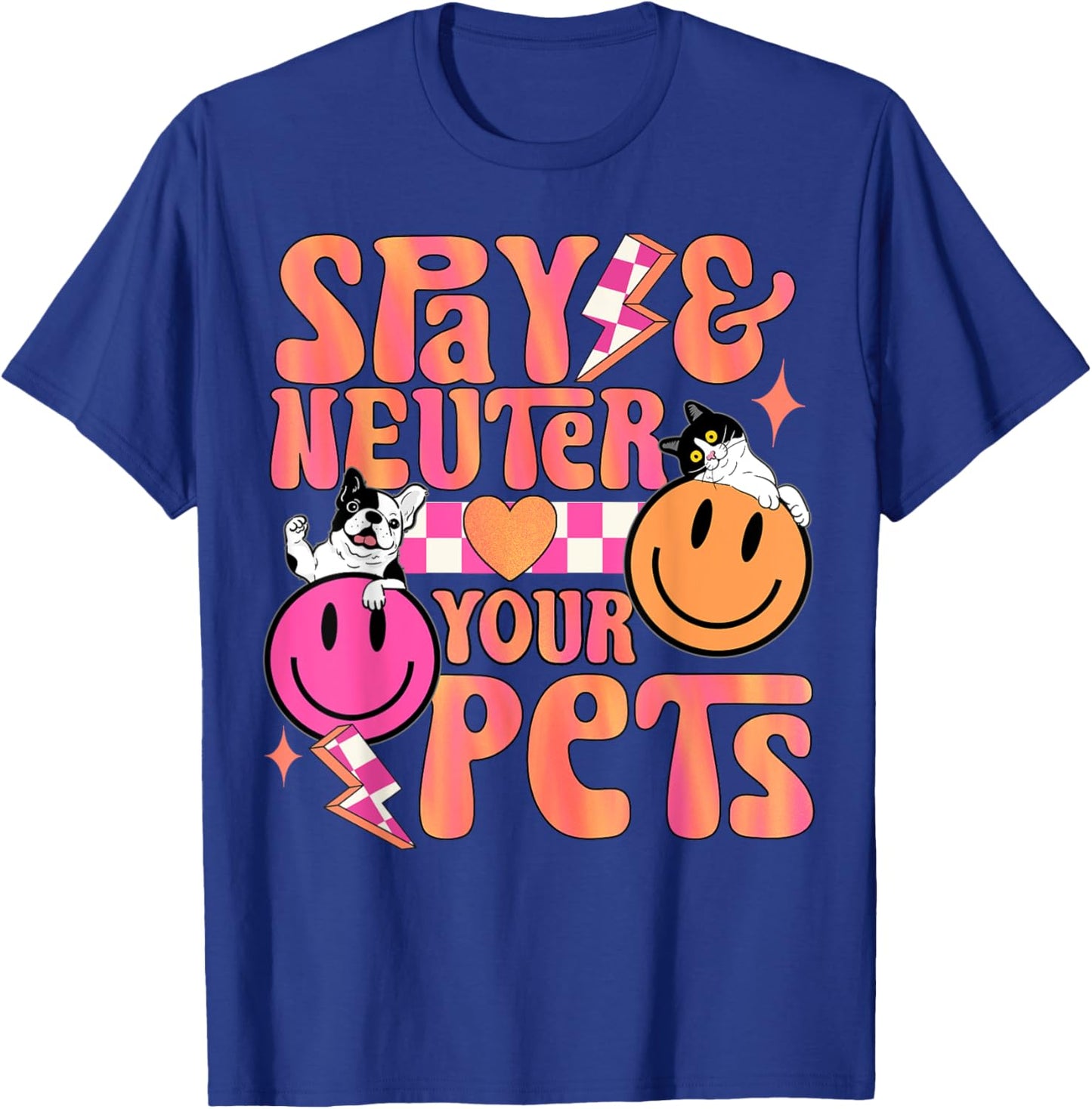 Dog cat owner cute spay neuter pets paw veterinary animal Men Women T-Shirt - T-Shirt | Royal